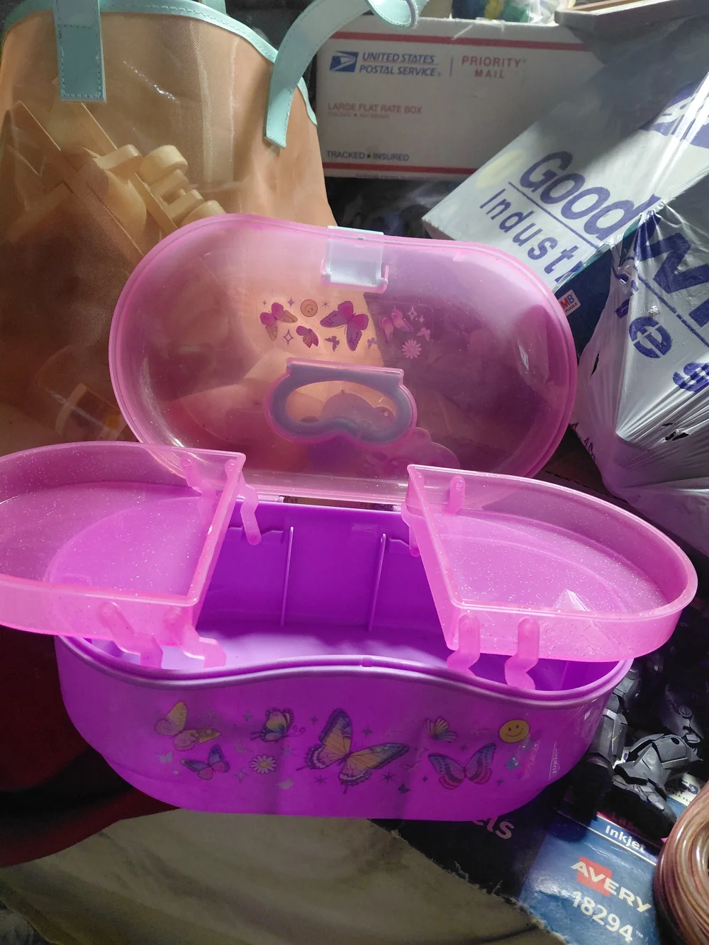 Kids Makeup Case Toy - Pink Glitter Carrying Case
